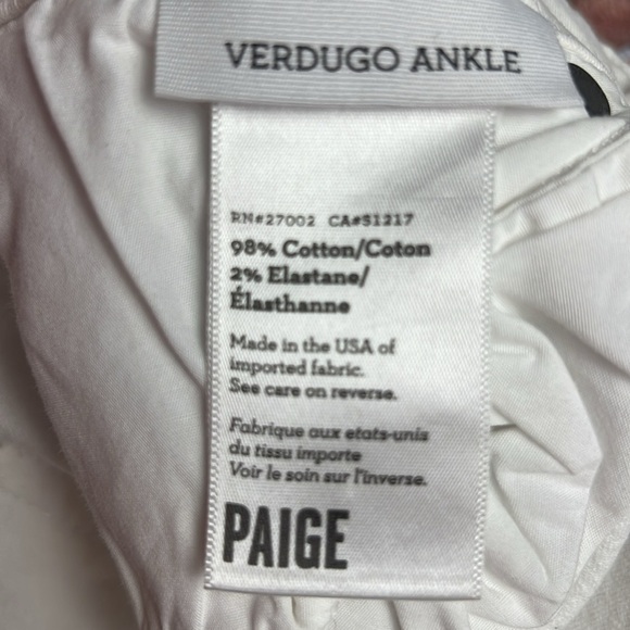 Paige women's‎ white jeans 30 Low Rise Verdugo Ankle pockets stretch boho summer - Picture 7 of 8